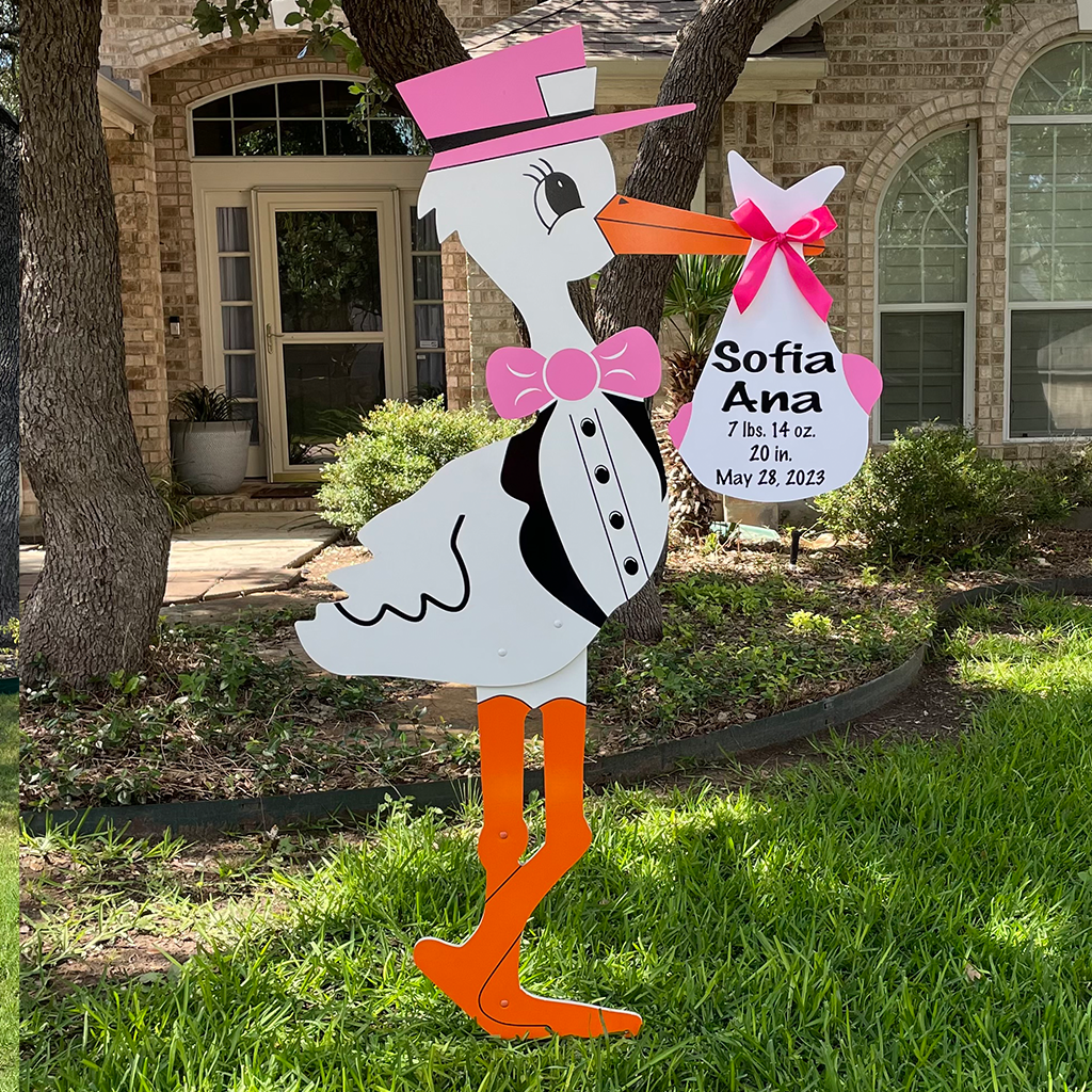 Pink or Blue Stork Rental – Personalized Bundle